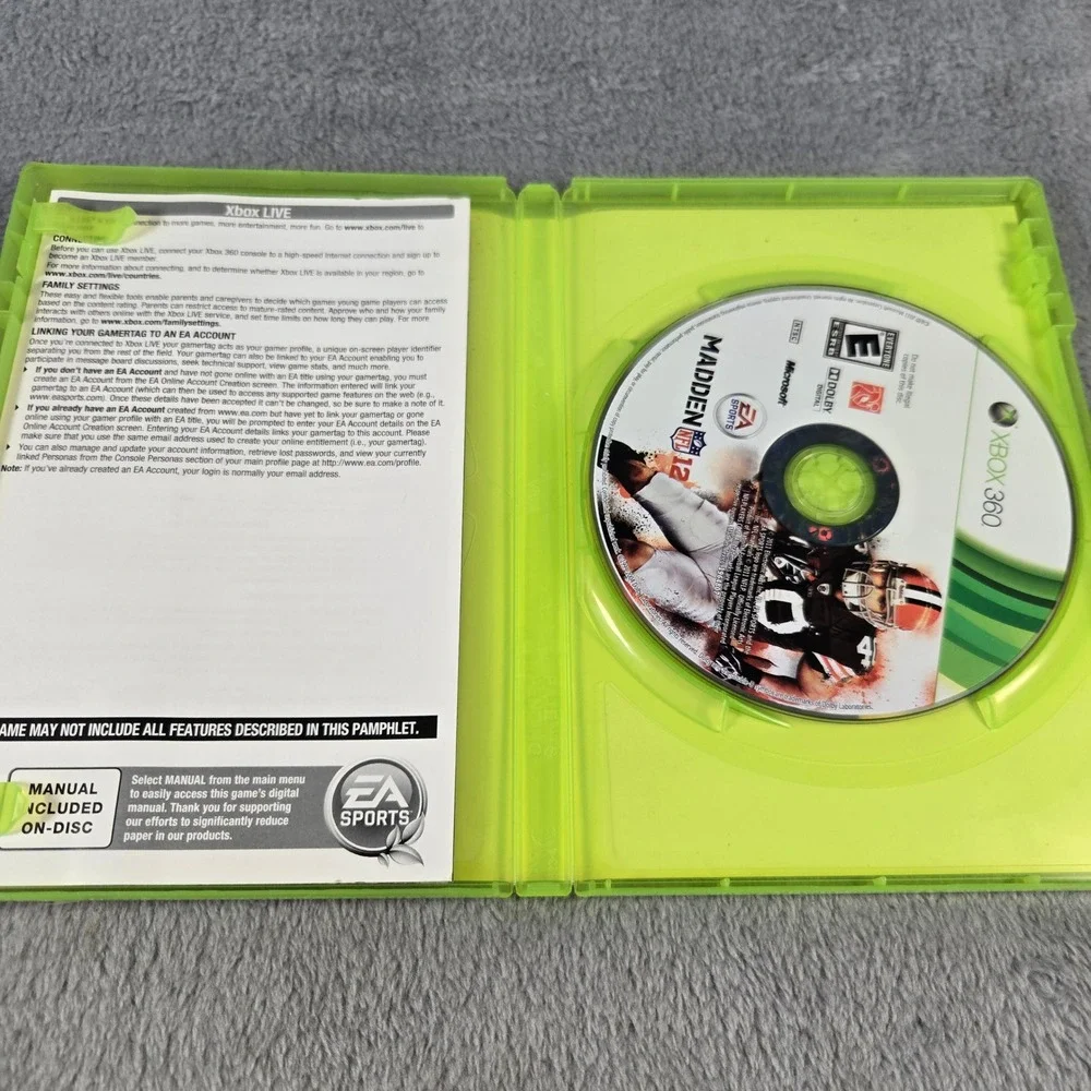 Madden NFL 12 Xbox 360 EA Sports Football Game Peyton Hillis CIB Tested Works